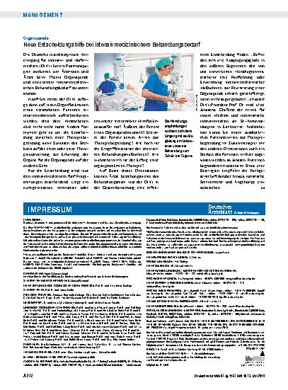 Vorschauseite 1: Organspende: Neue Entscheidungshilfe bei intensivmedizinischem Behandlungsbedarf