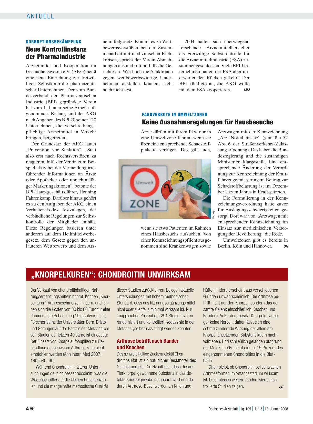 Vorschauseite 1: „Knorpelkuren“: Chondroitin unwirksam