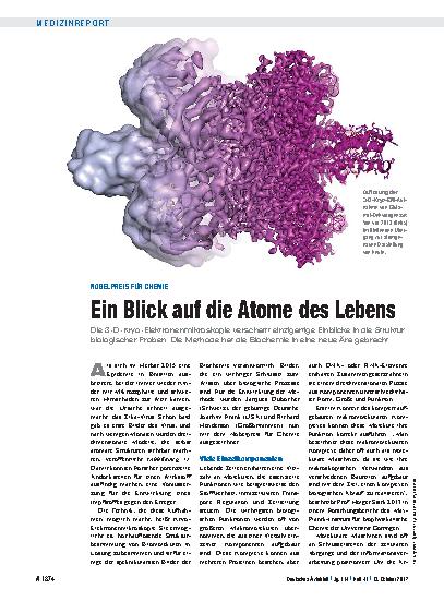 Vorschauseite 1: Nobelpreis für Chemie: Ein Blick auf die Atome des Lebens