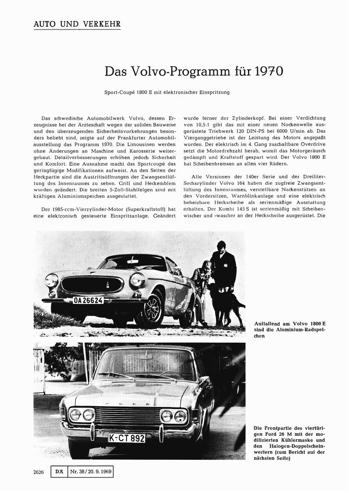 Vorschauseite 1: Das Volvo-Programm für 1970