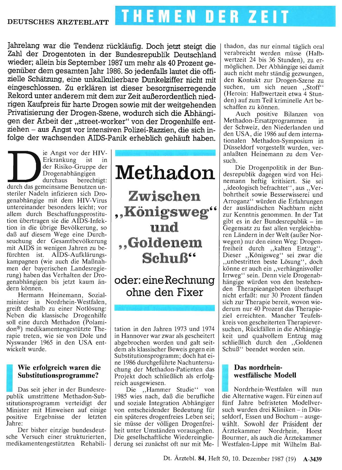 Vorschauseite 1: Methadon: Zwischen „Königsweg“ und „Goldenem Schuß“ oder eine Rechnung ohne den Fixer