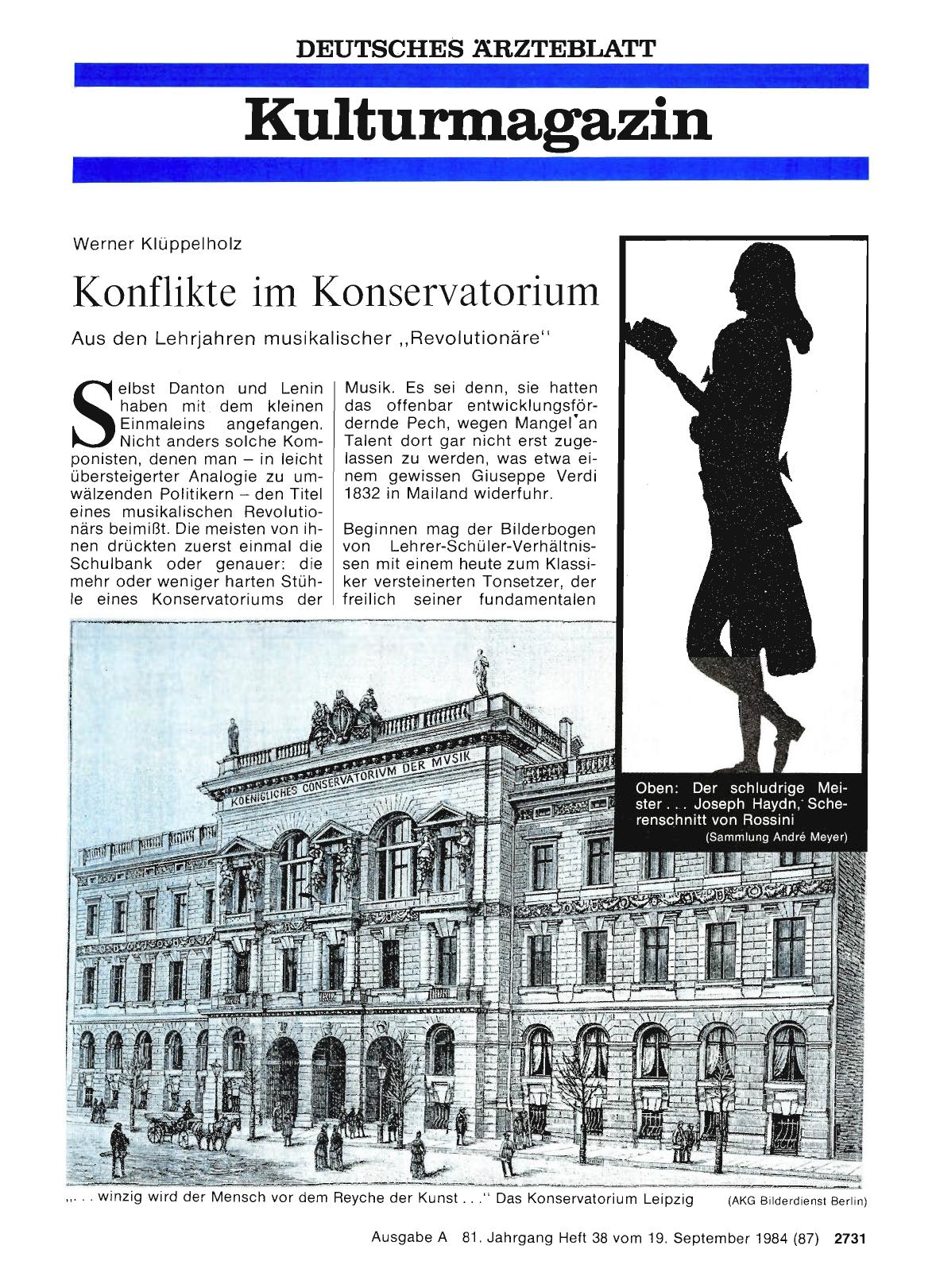 Vorschauseite 1: Konflikte im Konservatorium: Aus den Lehrjahren musikalischer „Revolutionäre“