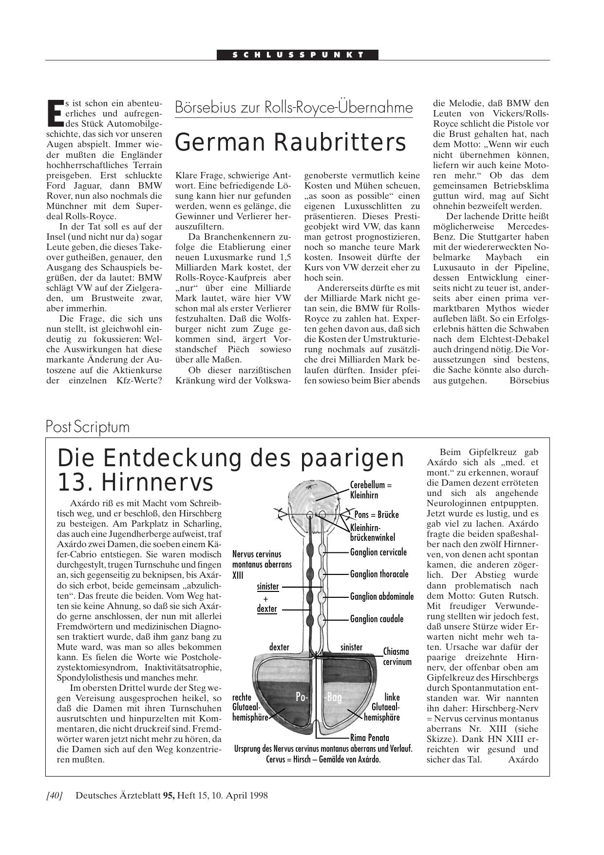 Vorschauseite 1: Die Entdeckung des paarigen 13. Hirnnervs
