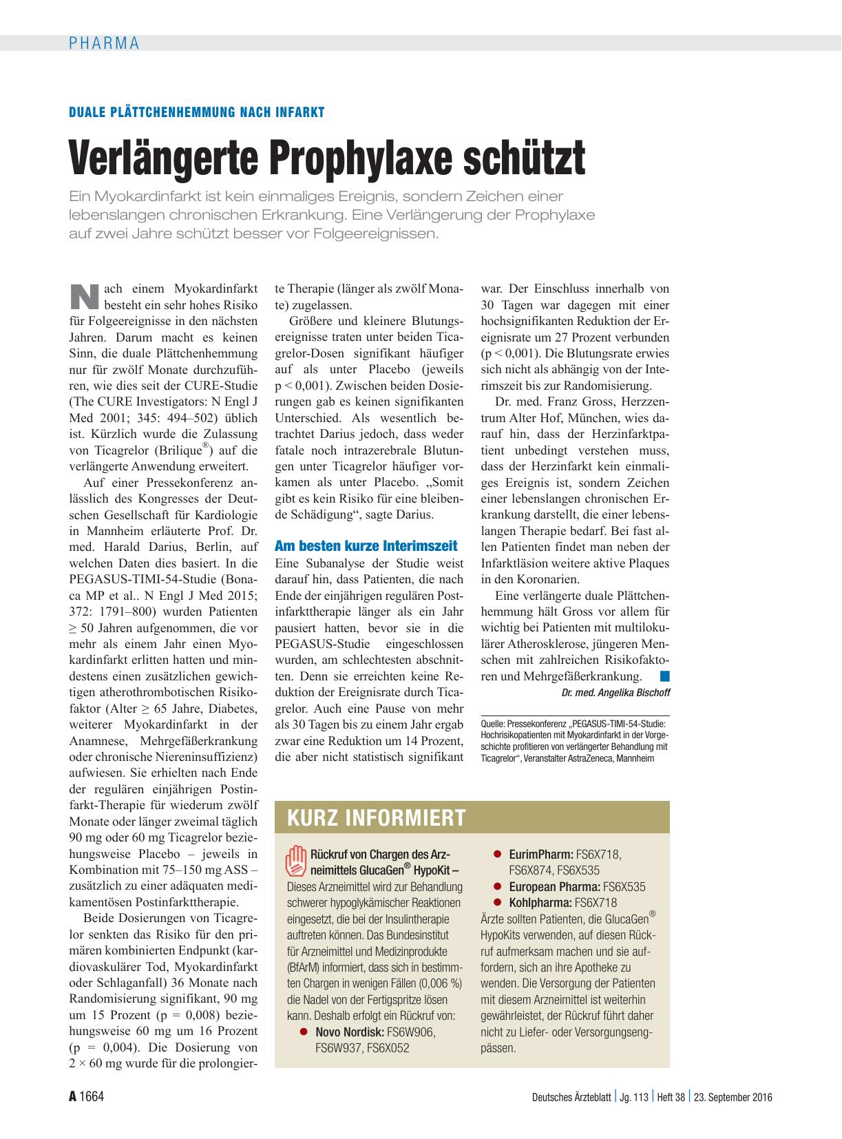 Vorschauseite 1: Duale Plättchenhemmung nach Infarkt: Verlängerte Prophylaxe schützt