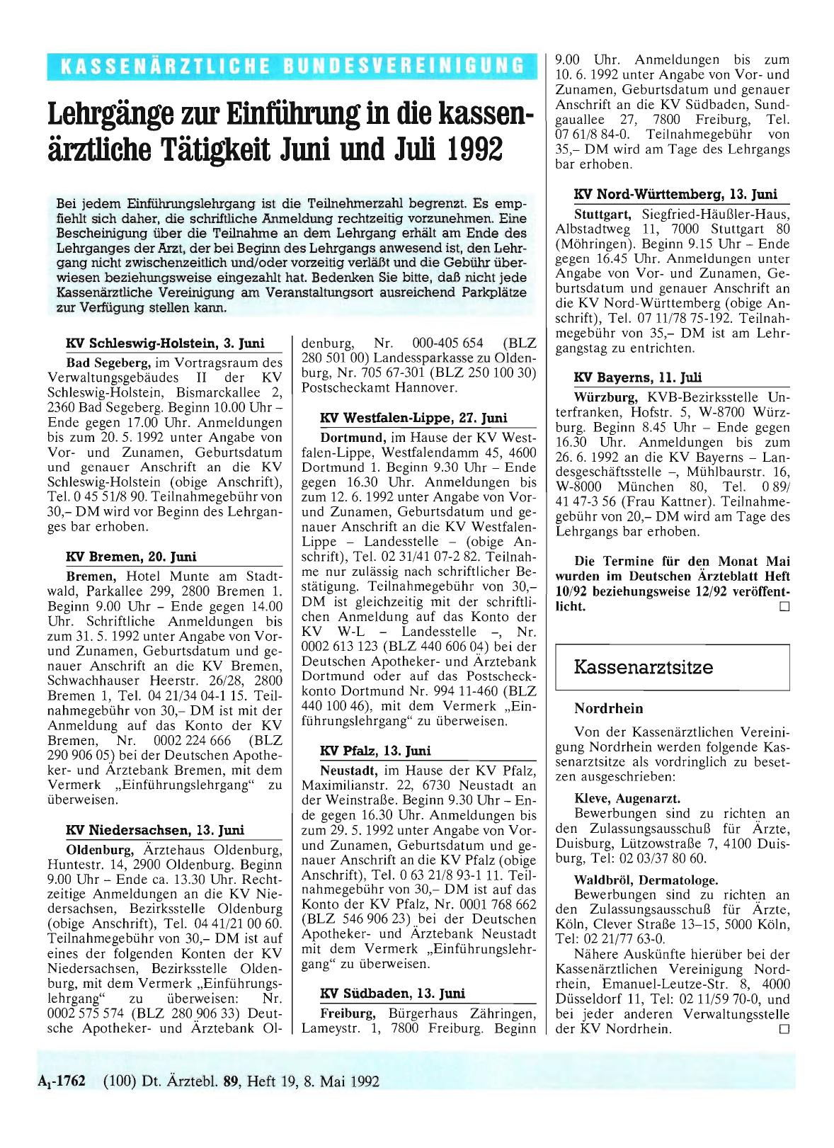 Vorschauseite 1: Kassenarztsitze