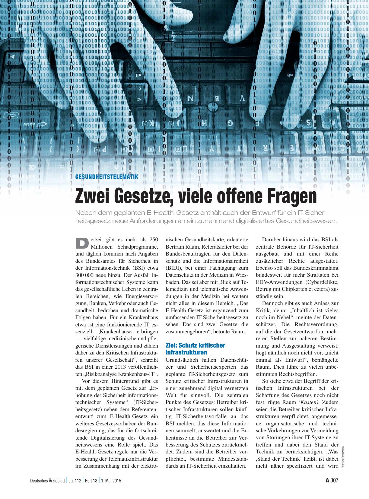Vorschauseite 1: Gesundheitstelematik: Zwei Gesetze, viele offene Fragen