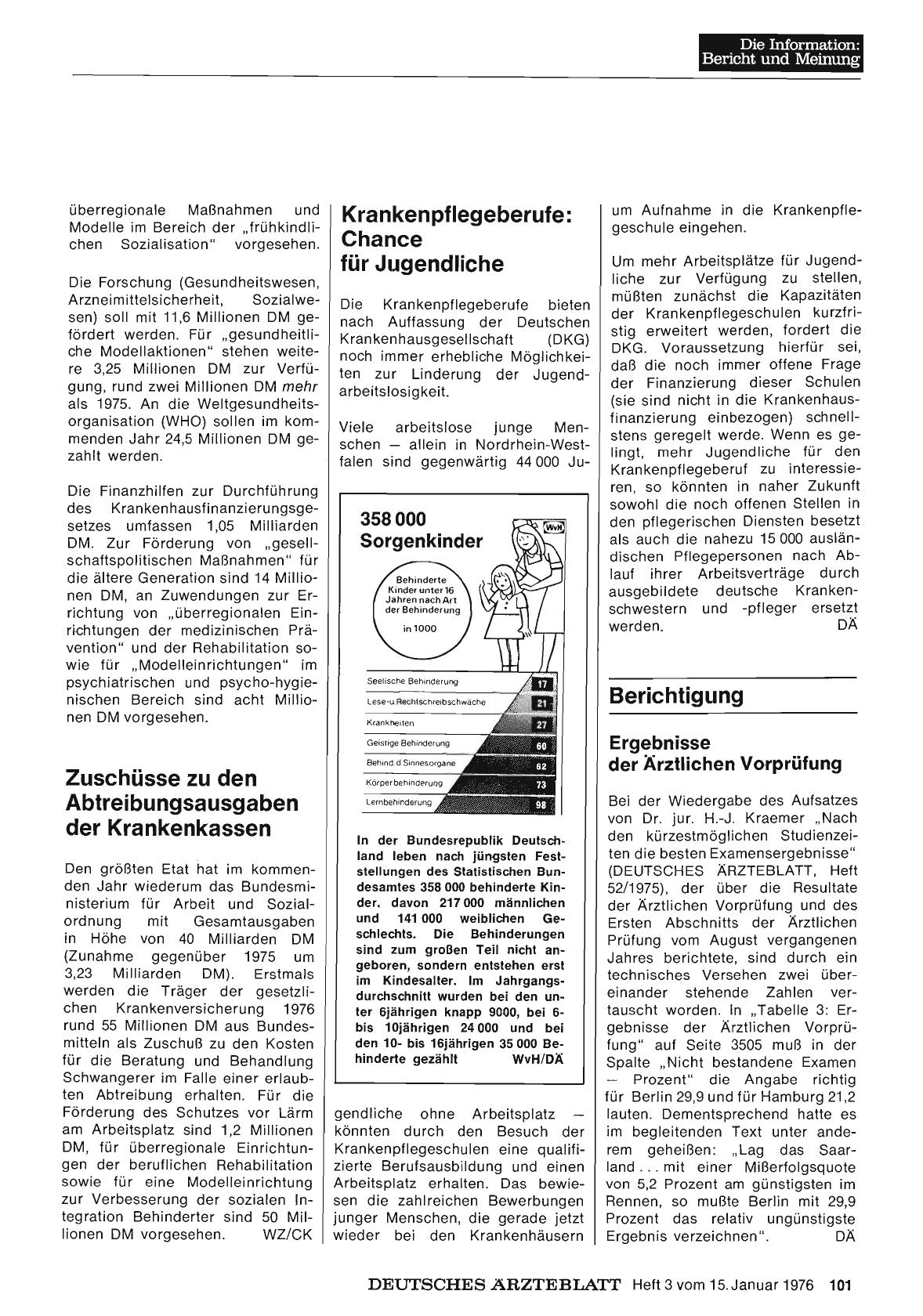 Vorschauseite 1: Ergebnisse der Ärztlichen Vorprüfung