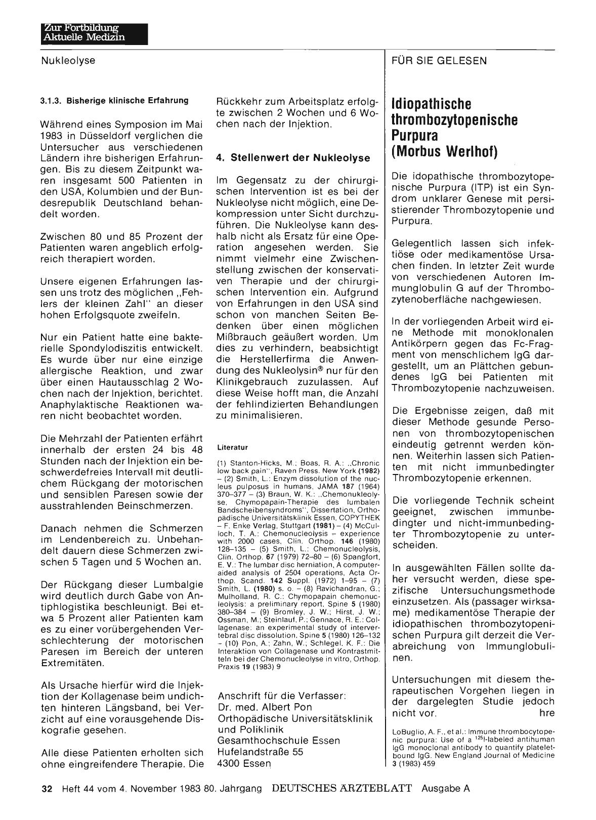Vorschauseite 1: Idiopathische thrombozytopenische Purpura (Morbus Werthof)