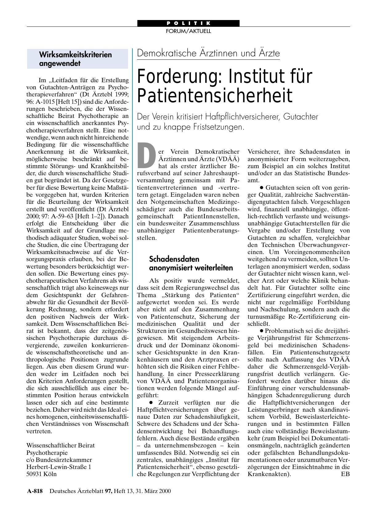 Vorschauseite 1: Wirksamkeitskriterien angewendet
