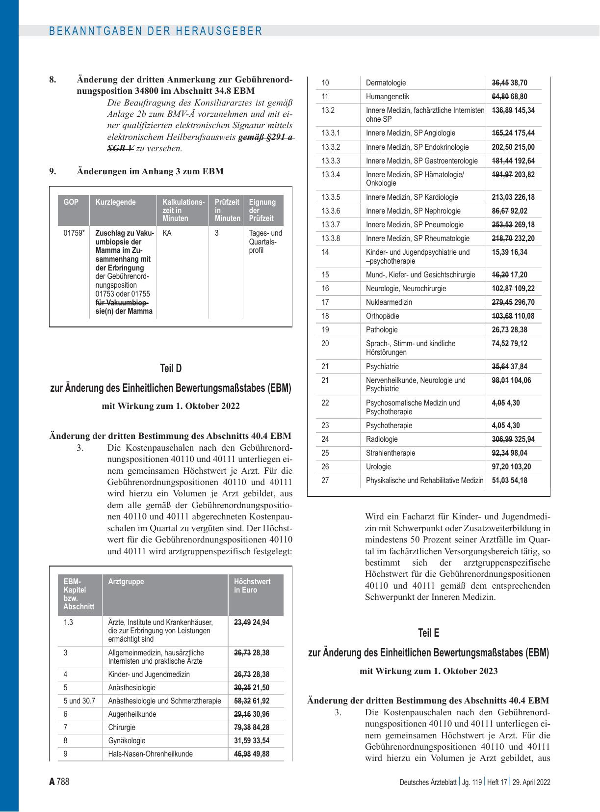 Vorschauseite 3: Beschluss des Bewertungsausschusses nach § 87 Abs. 1 Satz 1 SGB V in seiner 585. Sitzung (schriftliche Beschlussfassung): Teil A, Teil B, Teil C, Teil D, Teil E zur Änderung des E…