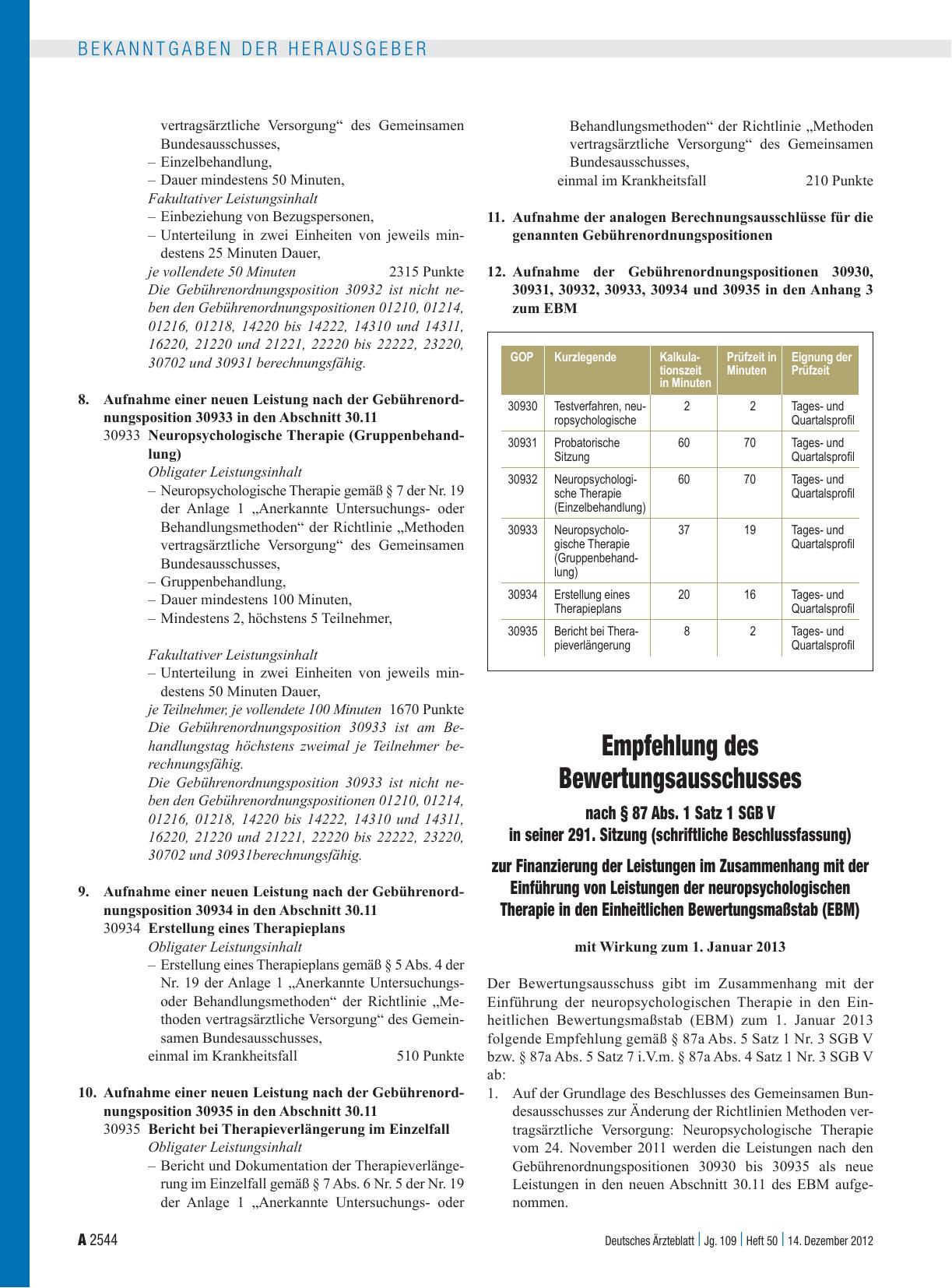 Vorschauseite 1: Empfehlung des Bewertungsausschusses nach § 87 Abs. 1 Satz 1 SGB V in seiner 291. Sitzung (schriftliche Beschlussfassung) zur Finanzierung der Leistungen im Zusammenhang mit der E…