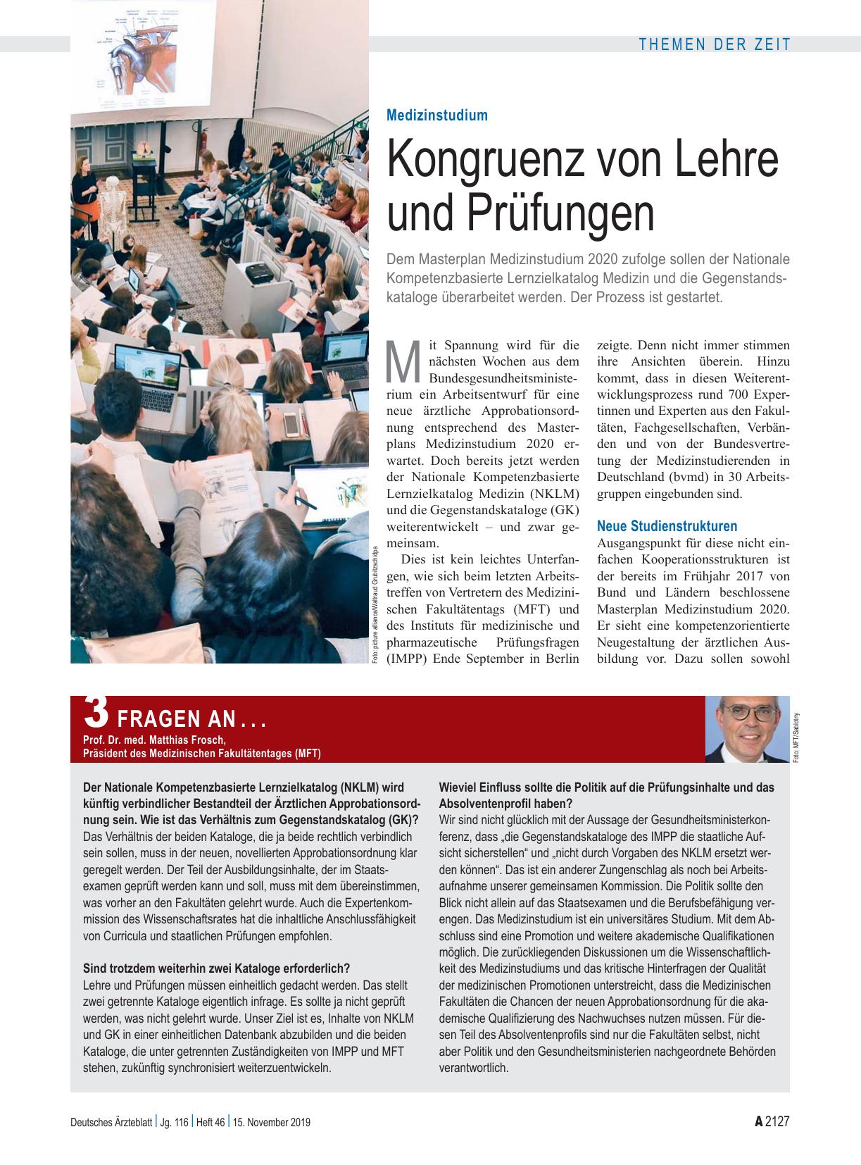 Vorschauseite 1: Medizinstudium: Kongruenz von Lehre und Prüfungen