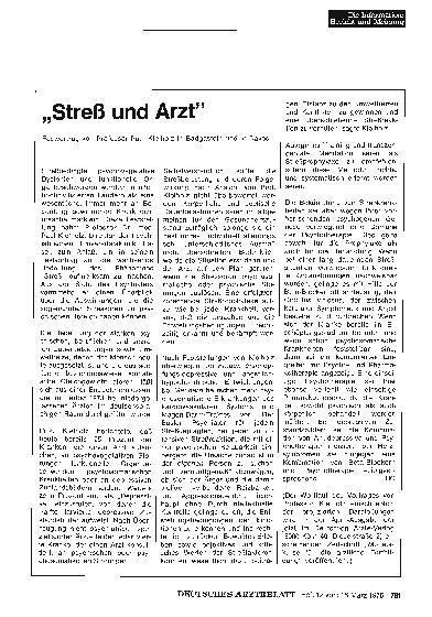Vorschauseite 1: „Streß und Arzt“