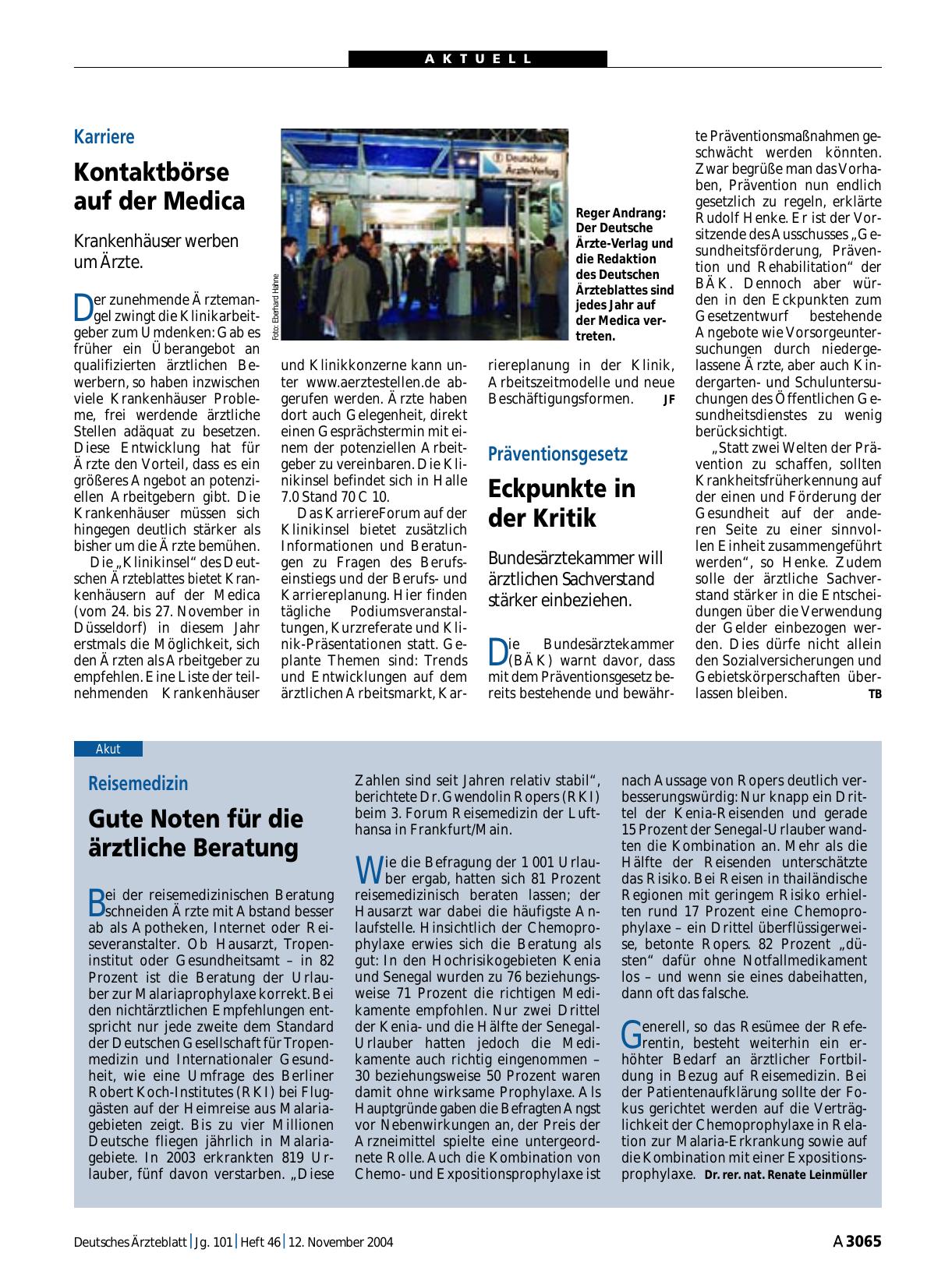 Vorschauseite 1: Präventionsgesetz. Eckpunkte in der Kritik