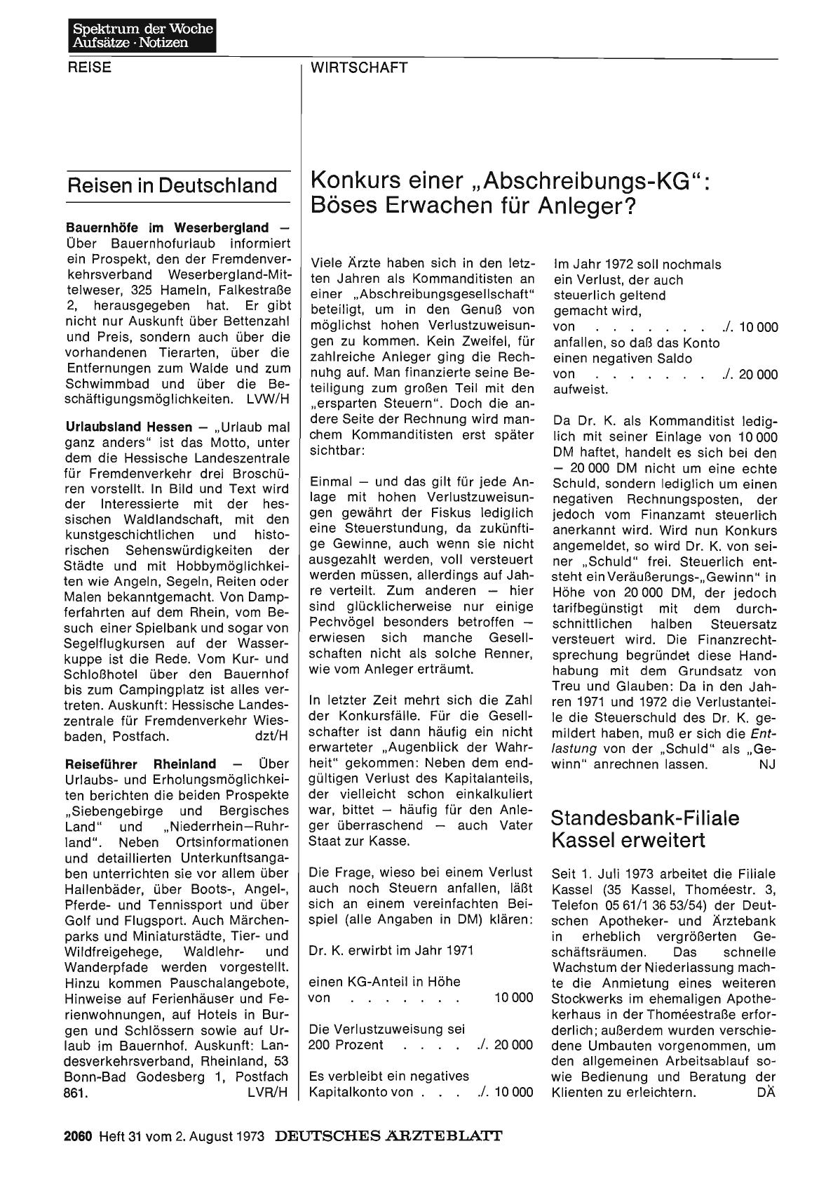 Vorschauseite 1: Konkurs einer „Abschreibungs-KG": Böses Erwachen für Anleger?