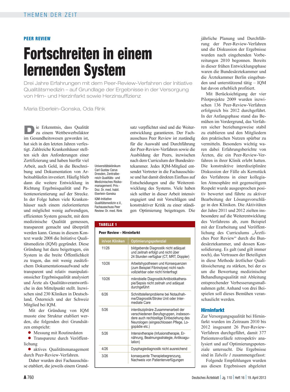 Vorschauseite 1: Peer Review: Fortschreiten in einem lernenden System