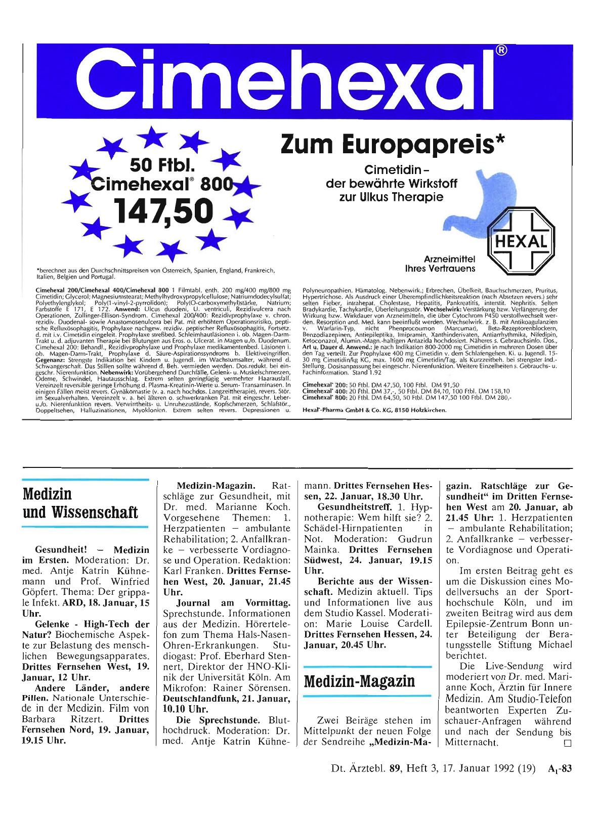Vorschauseite 1: Medizin und Wissenschaft
