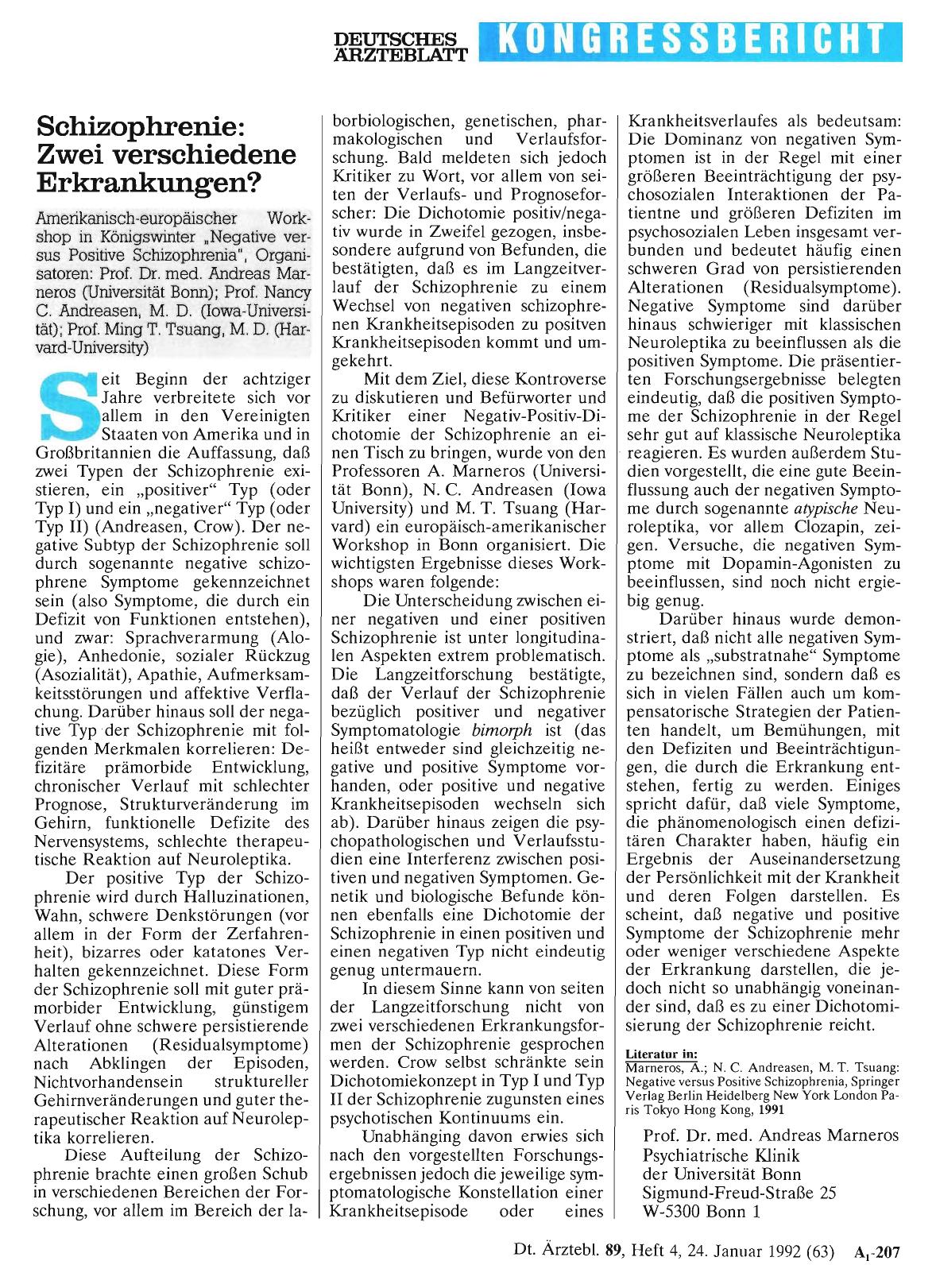 Vorschauseite 1: Schizophrenie: Zwei verschiedene Erkrankungen?