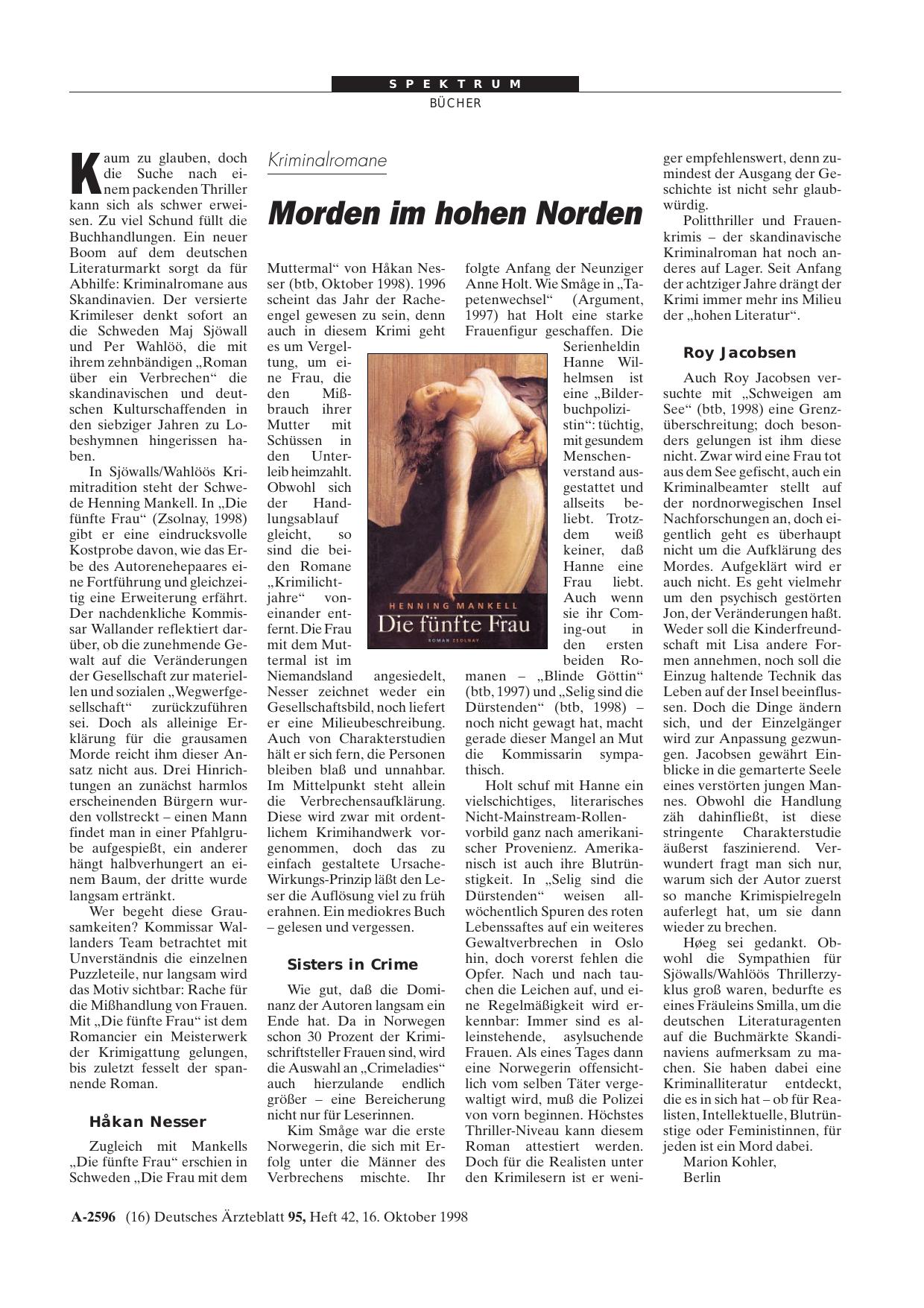 Vorschauseite 1: Kriminalromane: Morden im hohen Norden