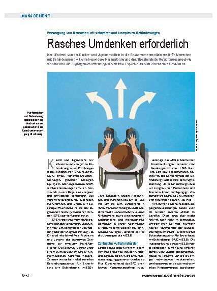 Vorschauseite 1: Versorgung von Menschen mit schweren und komplexen Behinderungen: Rasches Umdenken erforderlich