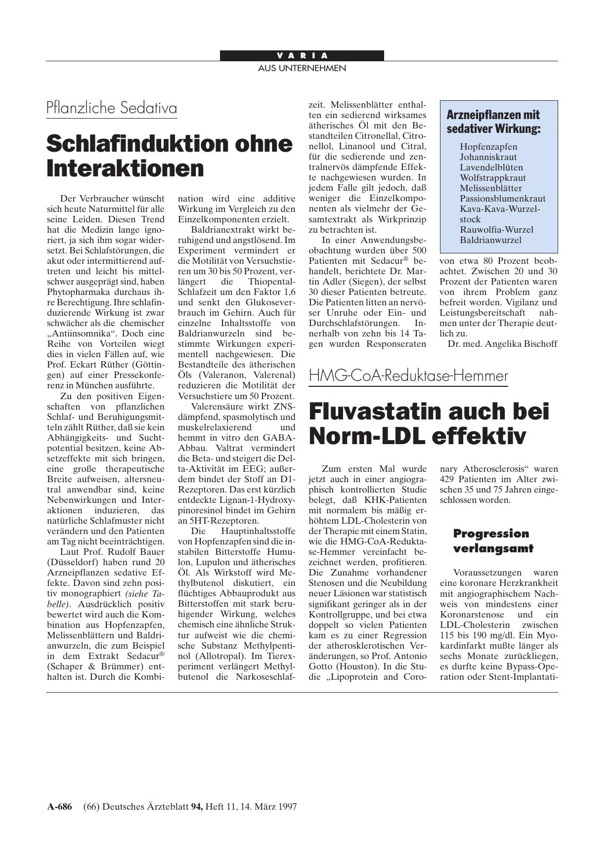 Vorschauseite 1: HMG-CoA-Reduktase-Hemmer: Fluvastatin auch bei Norm-LDL effektiv