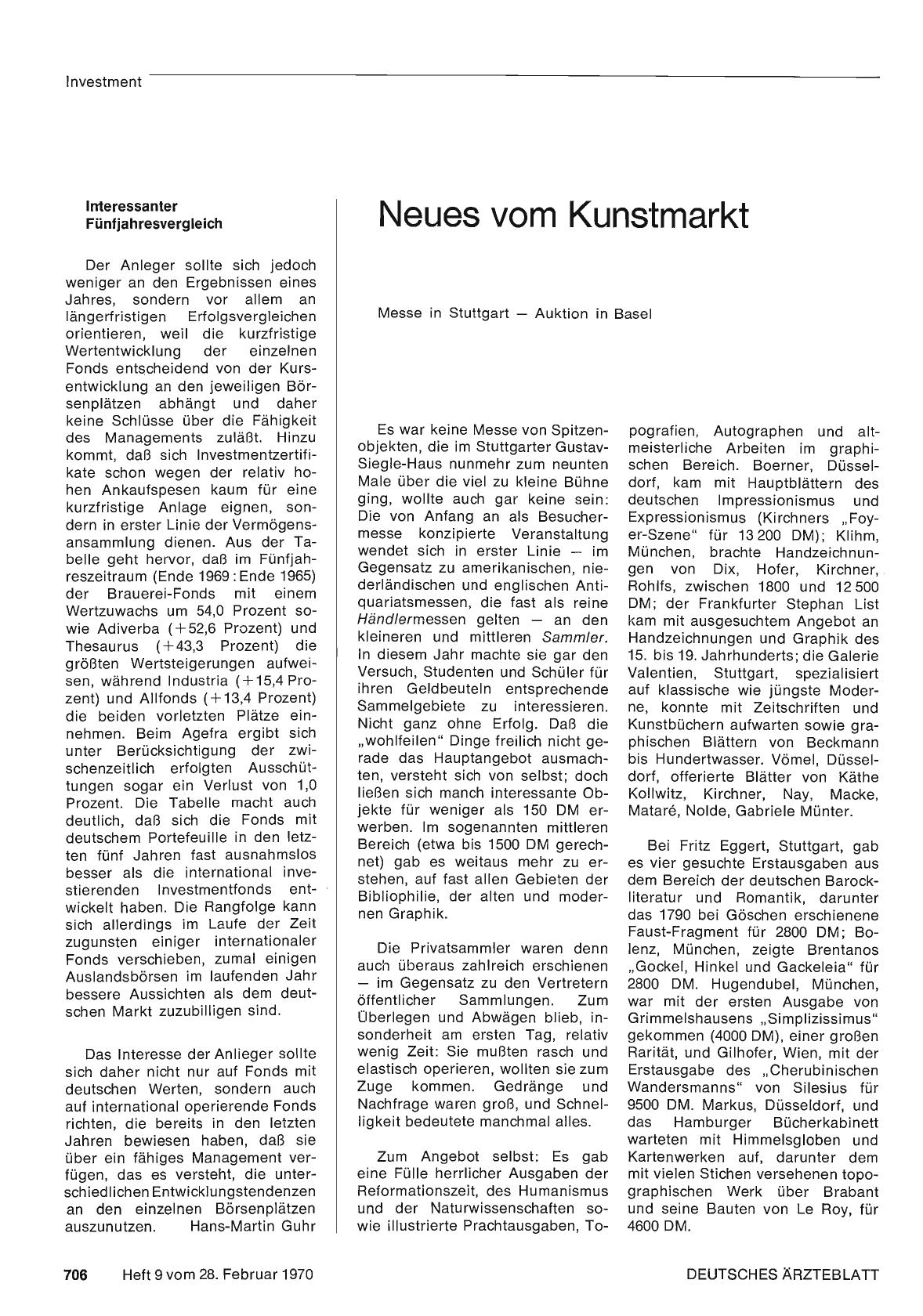 Vorschauseite 1: Neues vom Kunstmarkt
