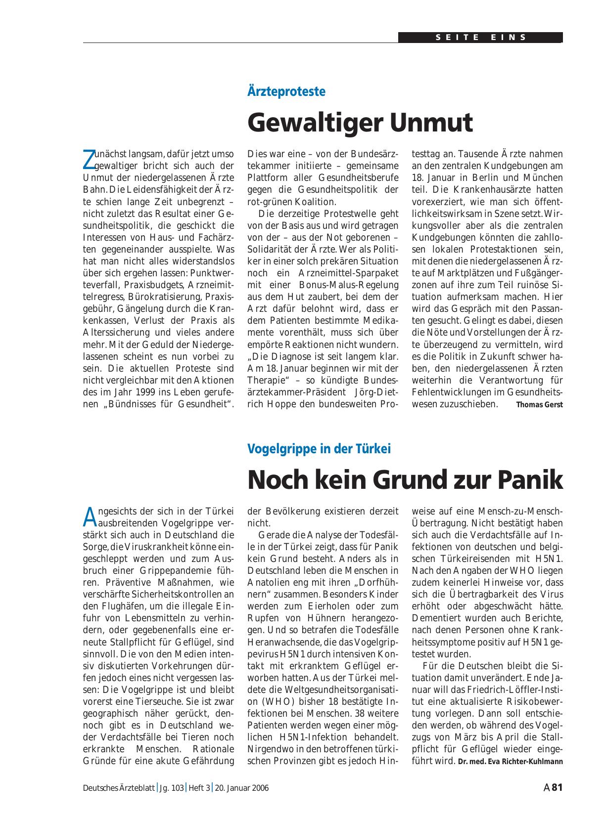 Vorschauseite 1: Ärzteproteste: Gewaltiger Unmut