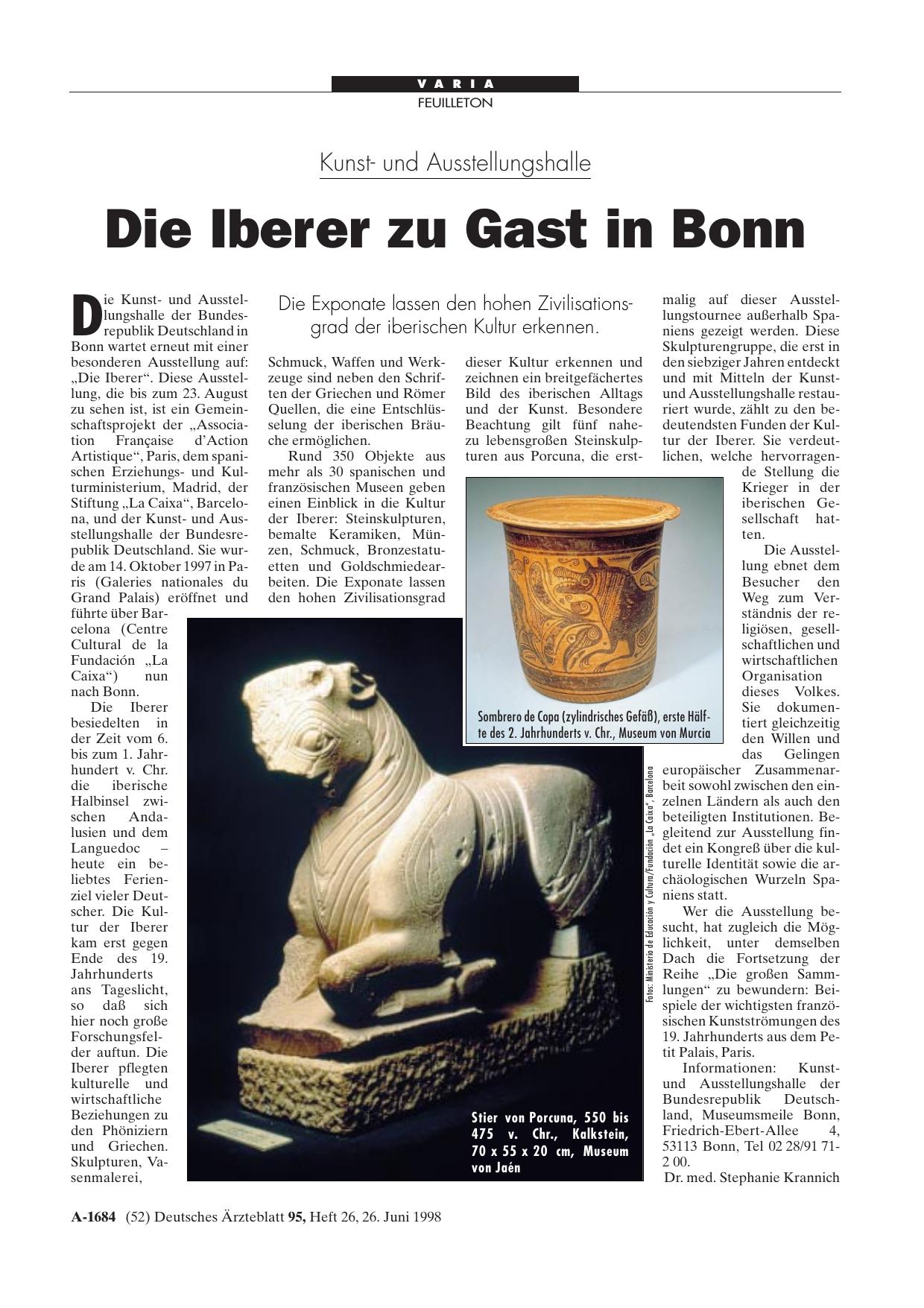 Vorschauseite 1: Kunstund Ausstellungshalle: Die Iberer zu Gast in Bonn
