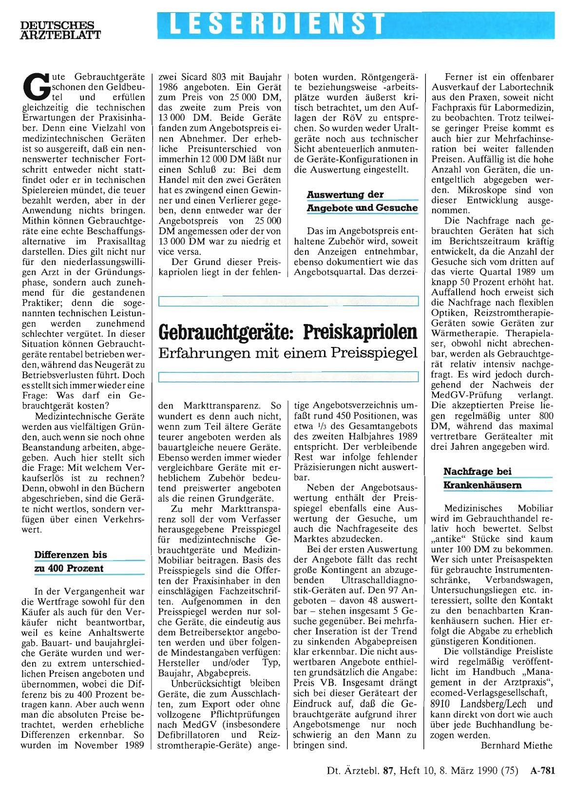 Vorschauseite 1: Gebrauchtgeräte: Preiskapriolen Erfahrungen mit einem Preisspiegel