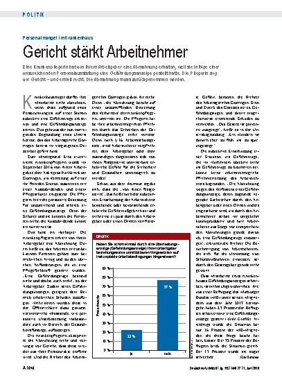 Vorschauseite 1: Personalmangel im Krankenhaus: Gericht stärkt Arbeitnehmer