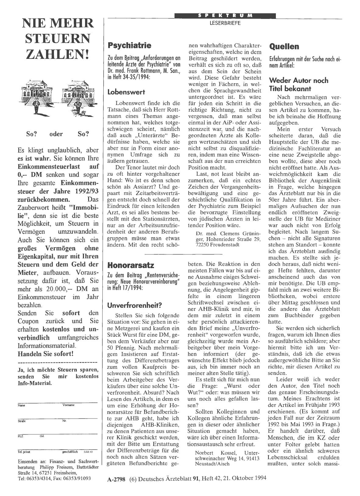 Vorschauseite 1: Honorarsatz: Unverfrorenheit?