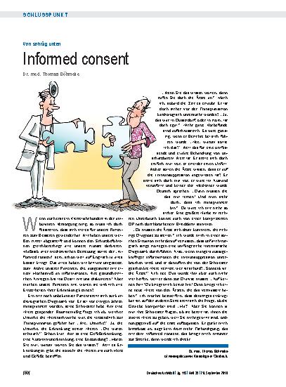 Vorschauseite 1: Von schräg unten: Informed consent