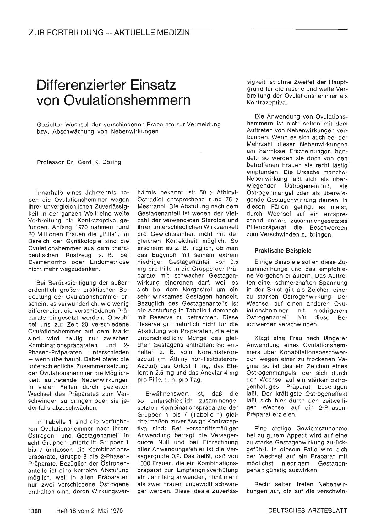Vorschauseite 1: Differenzierter Einsatz von Ovulationshemmern