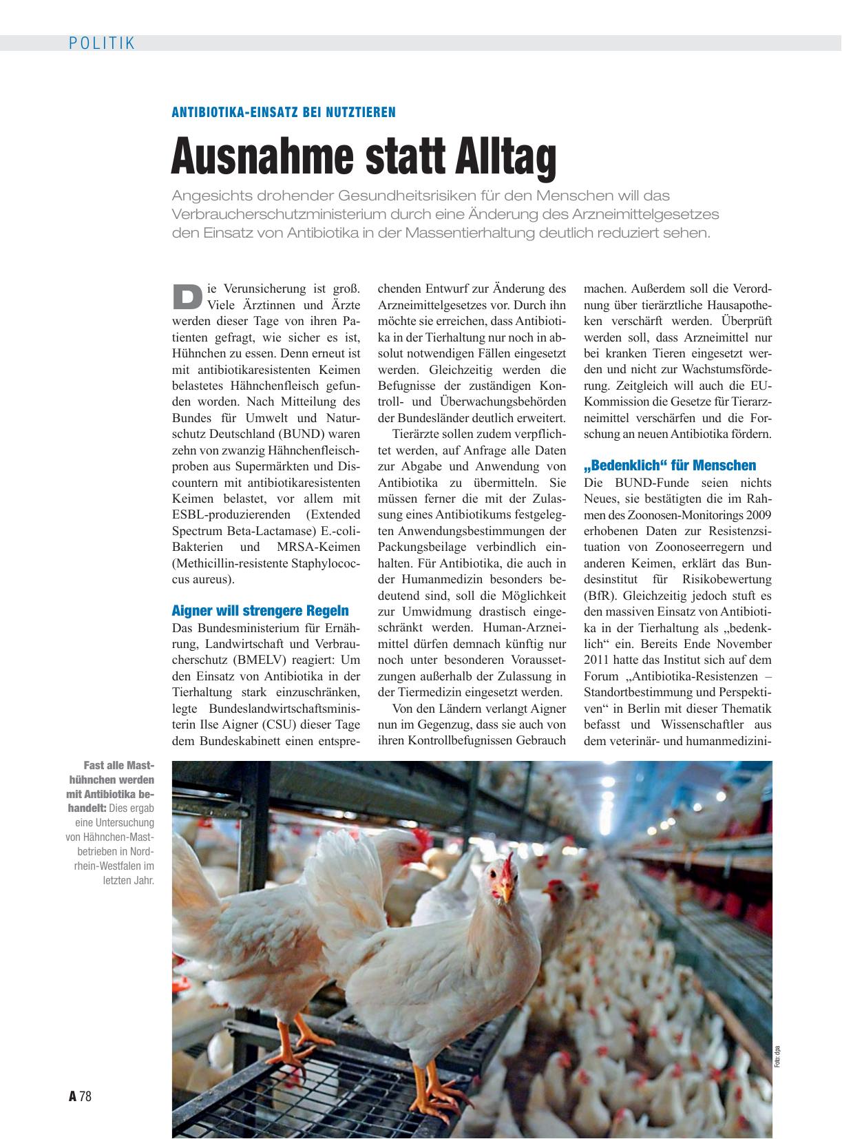 Vorschauseite 1: Antibiotika-Einsatz bei Nutztieren: Ausnahme statt Alltag