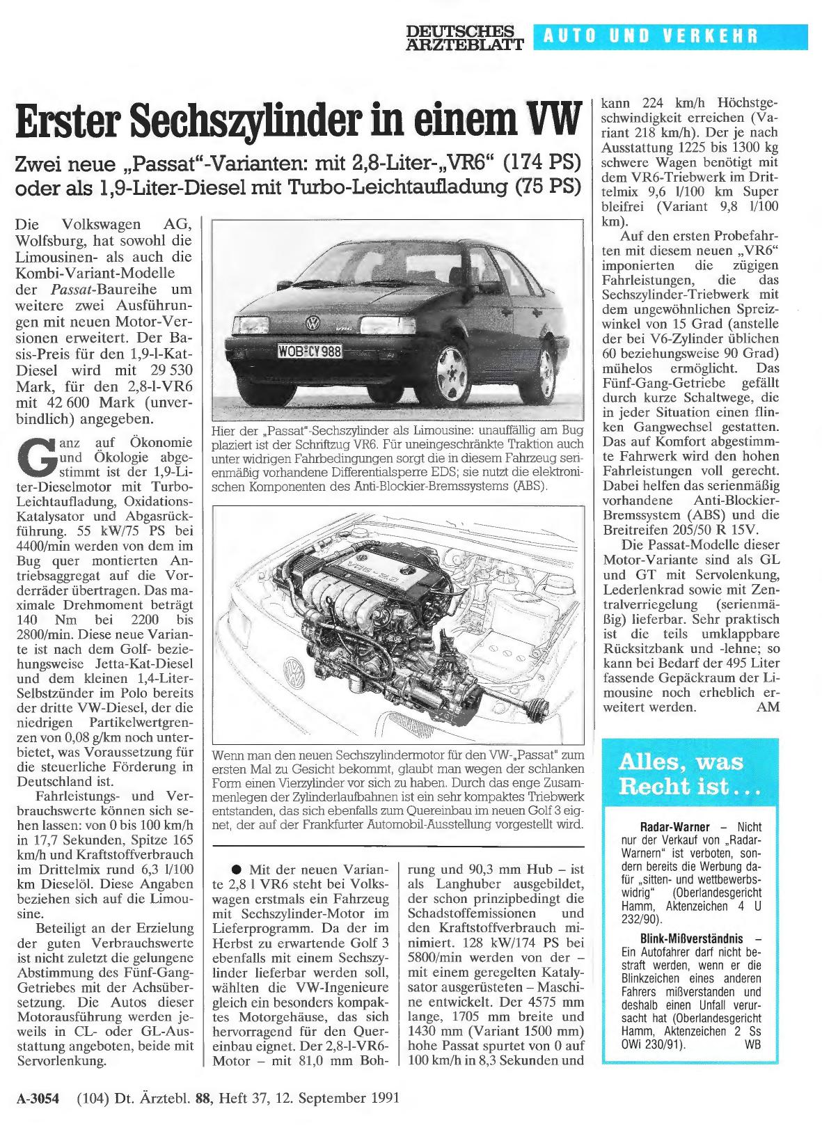 Vorschauseite 1: Erster Sechszylinder in einem VW