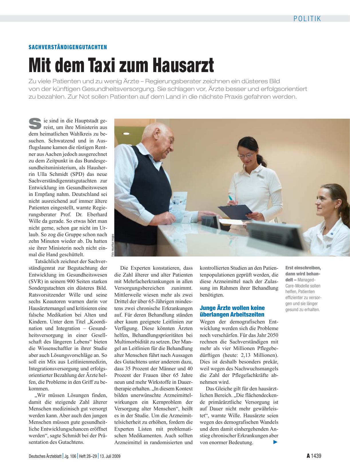Vorschauseite 1: Sachverständigengutachten: Mit dem Taxi zum Hausarzt