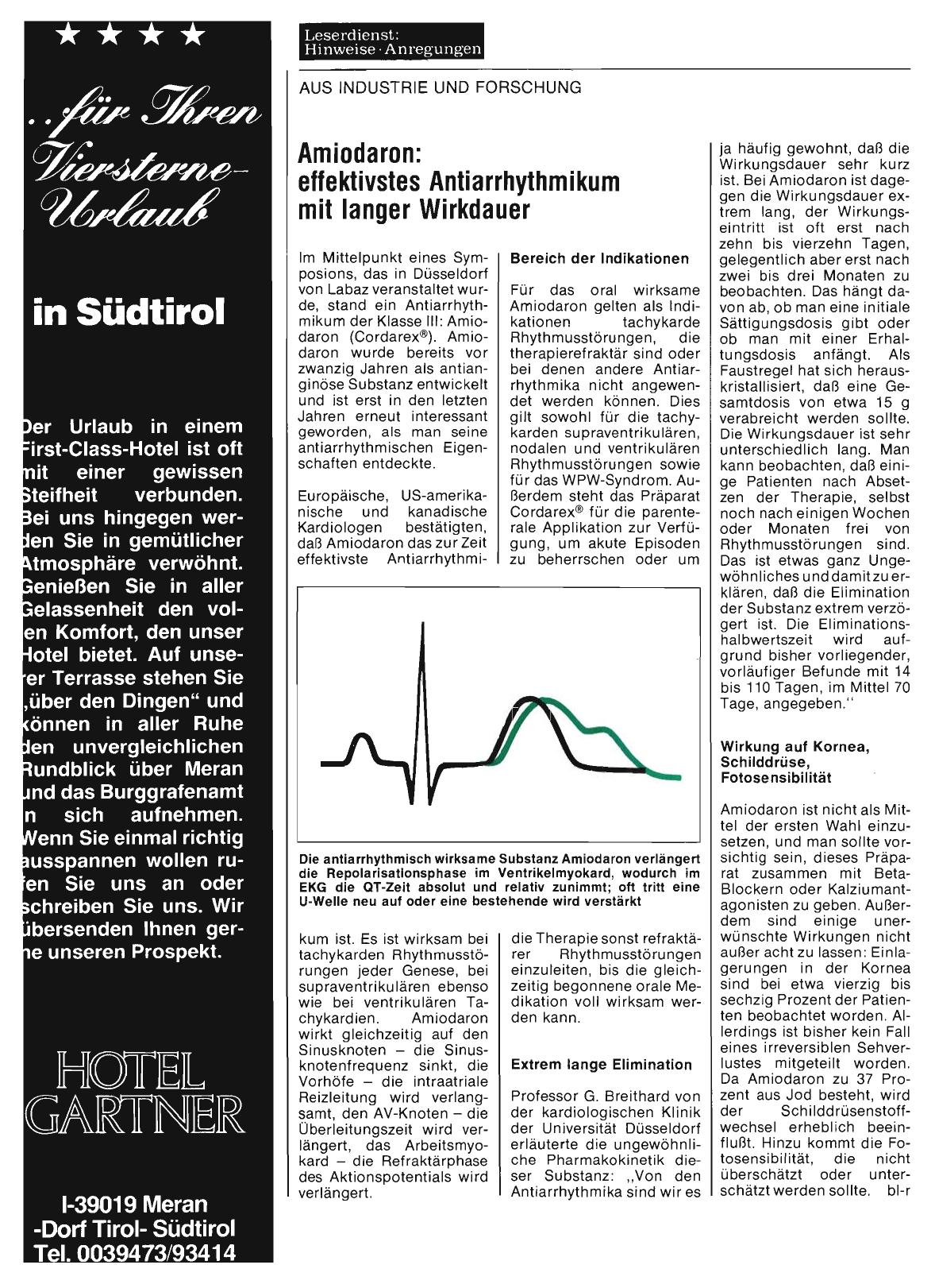 Vorschauseite 1: Amiodaron: effektivstes Antiarrhythmikum mit langer Wirkdauer