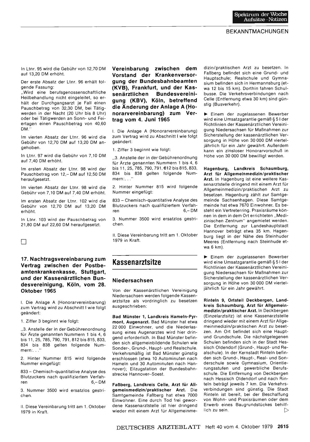 Vorschauseite 1: Kassenärztliche Bundesvereinigung: Kassenarztsitze