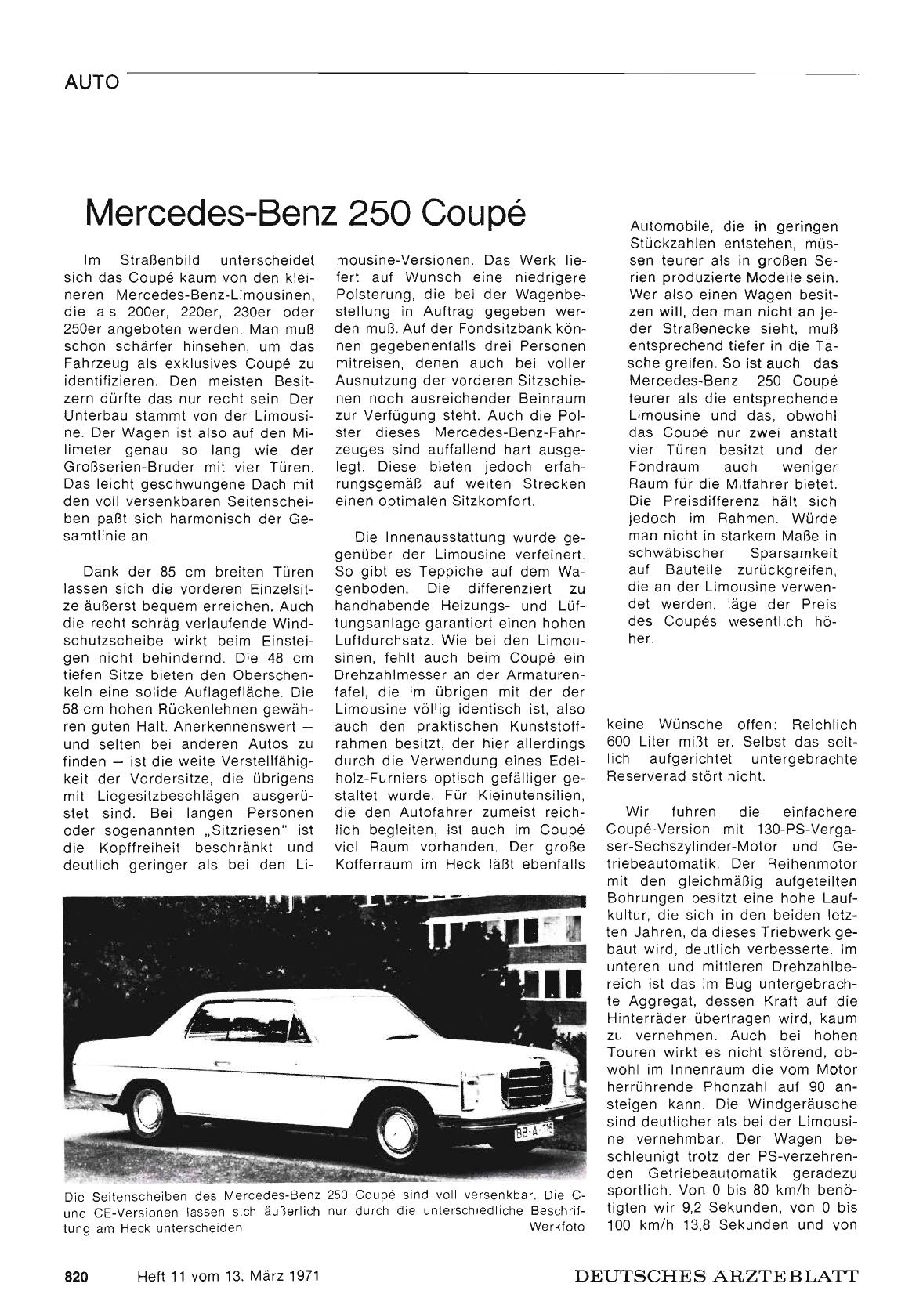 Vorschauseite 1: Mercedes-Benz 250 Coupé