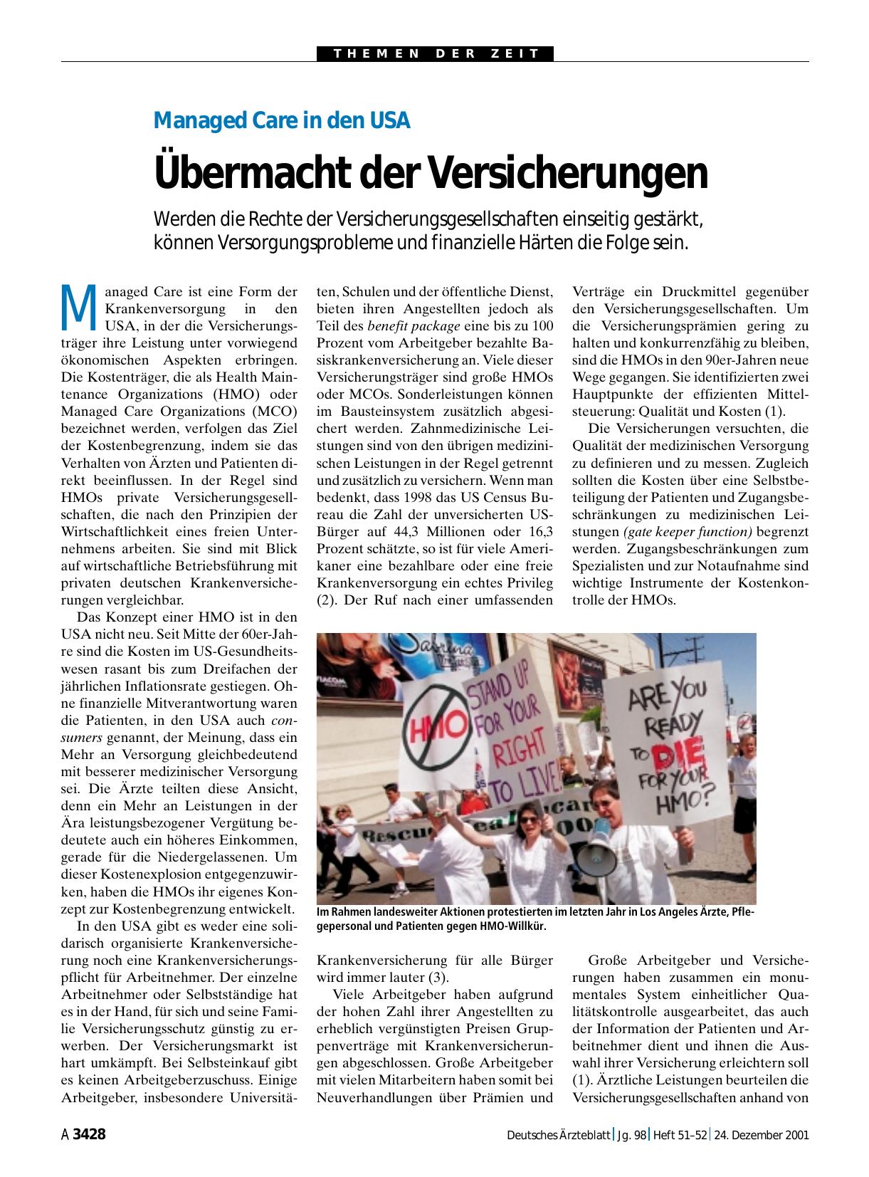 Vorschauseite 1: Managed Care in den USA: Übermacht der Versicherungen