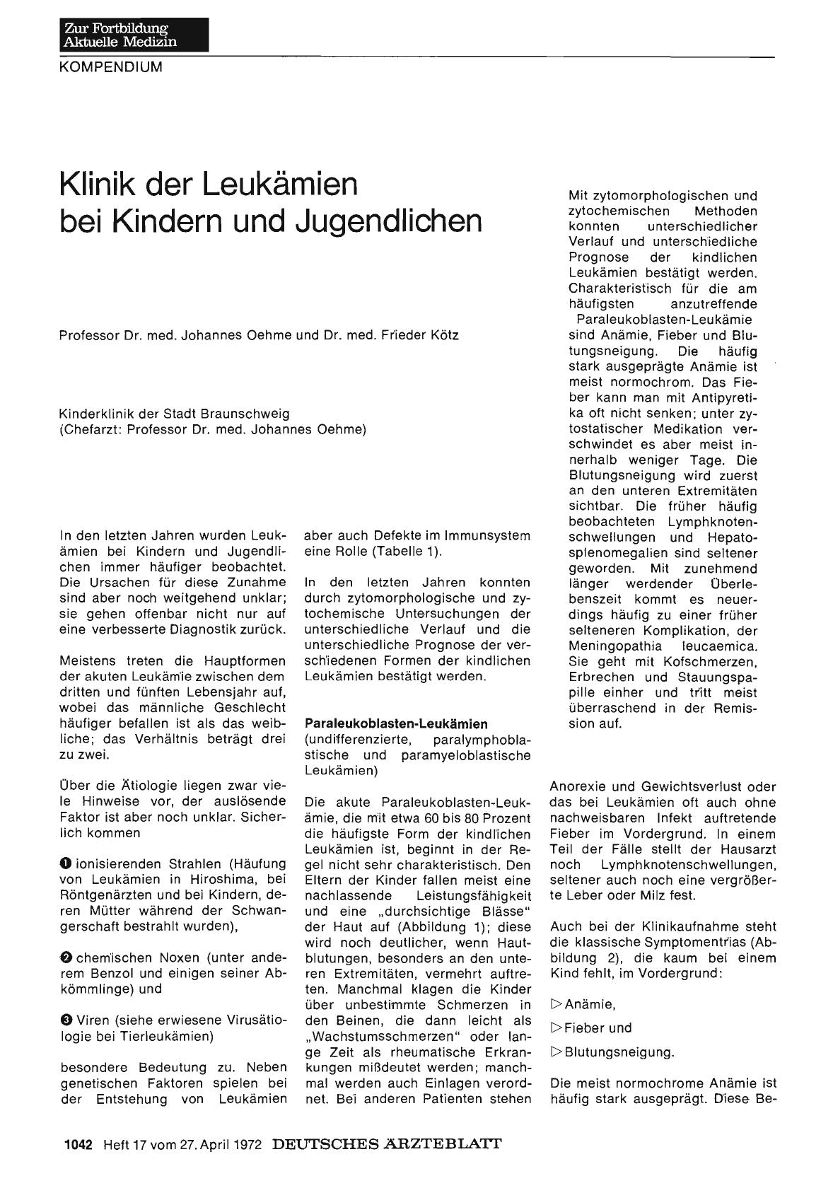 Vorschauseite 1: Klinik der Leukämien bei Kindern und Jugendlichen