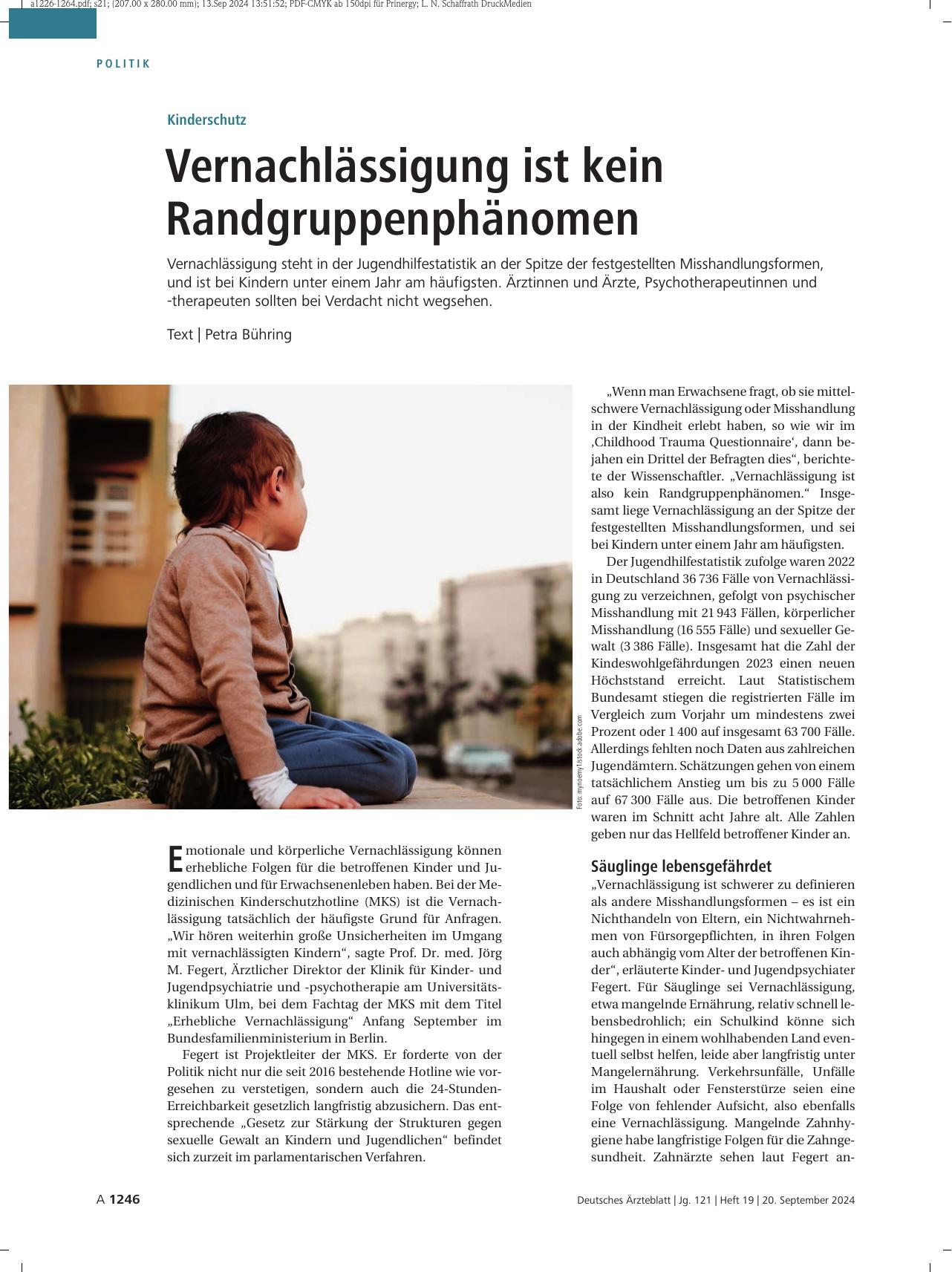 Vorschauseite 1: Kinderschutz: Vernachlässigung ist kein Randgruppenphänomen