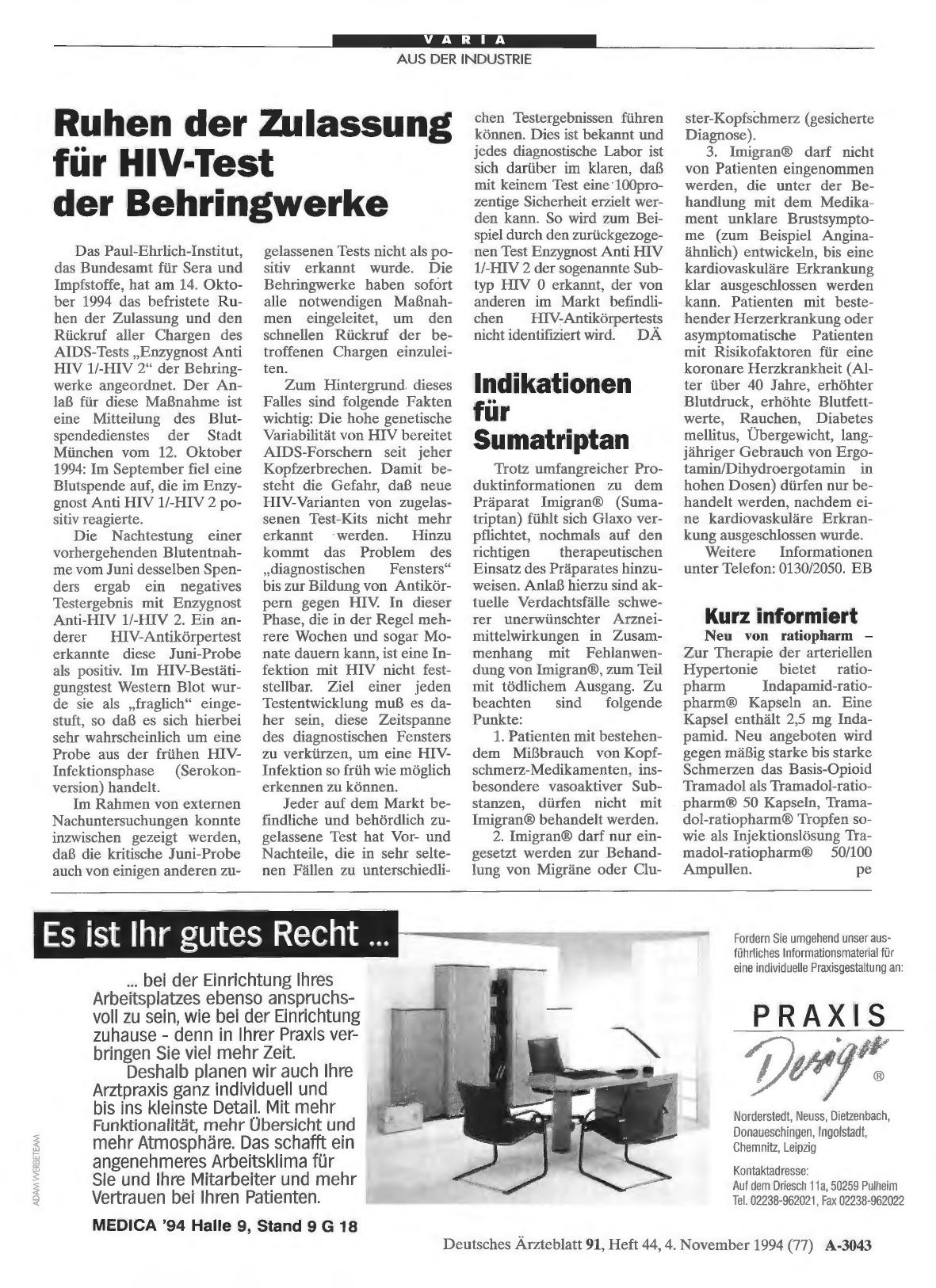 Vorschauseite 1: Indikationen für Sumatriptan