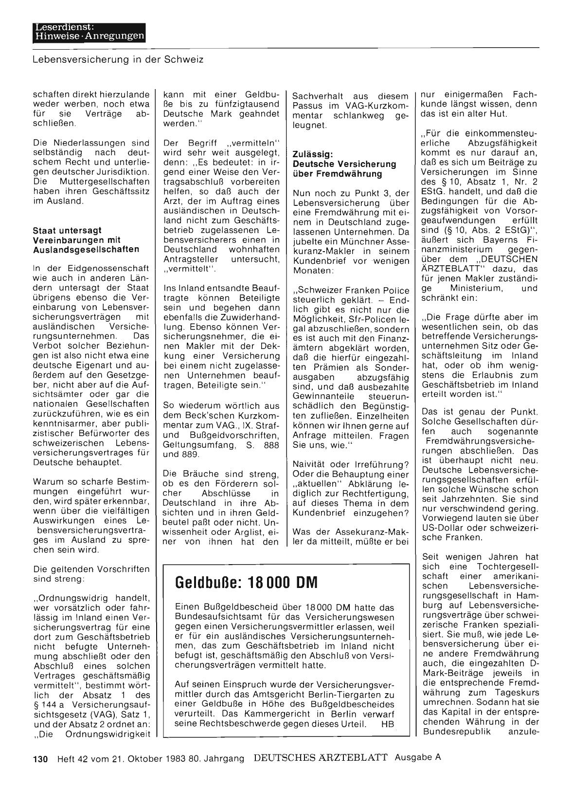 Vorschauseite 1: Geldbuße: 18 000 DM