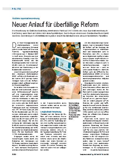 Vorschauseite 1: Ärztliche Approbationsordnung: Neuer Anlauf für überfällige Reform