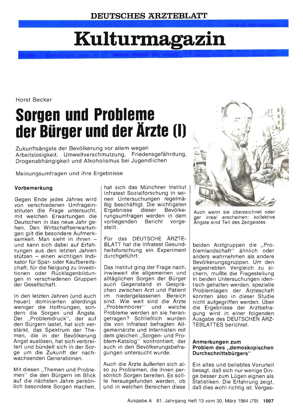 Vorschauseite 1: Sorgen und Probleme der Bürger und der Ärzte (1)