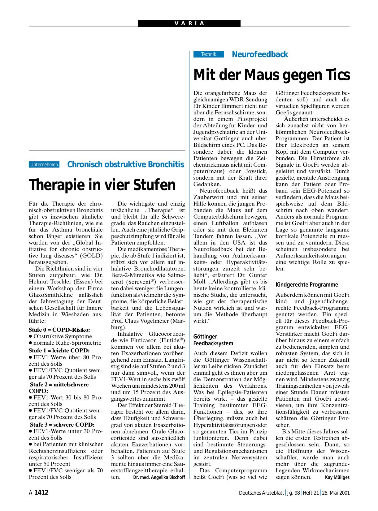 Vorschauseite 1: Neurofeedback: Mit der Maus gegen Tics