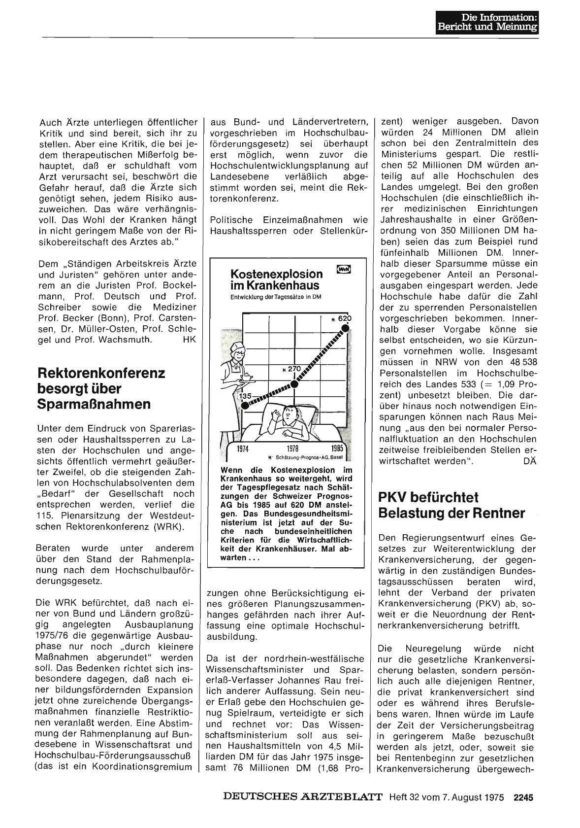 Vorschauseite 1: Rektorenkonferenz besorgt über Sparmaßnahmen