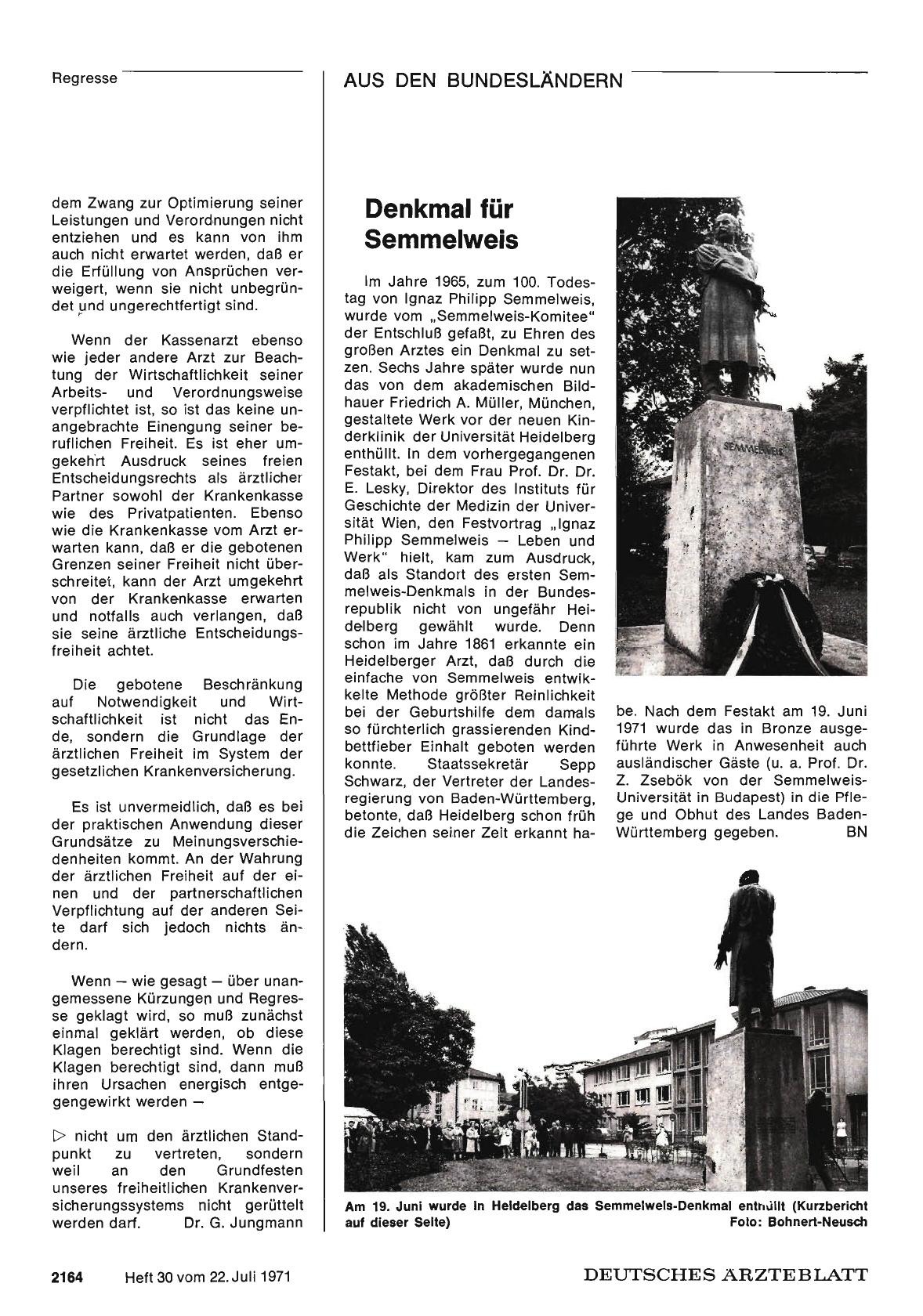 Vorschauseite 1: Denkmal für Semmelweis