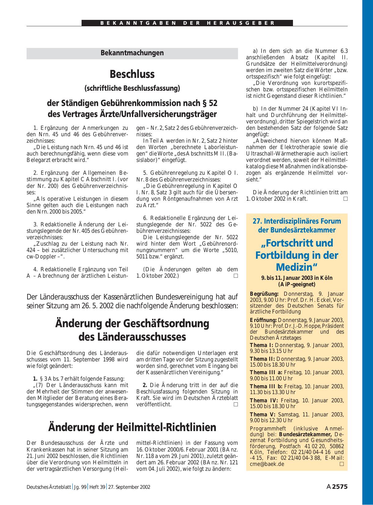 Vorschauseite 1: „Fortschritt und Fortbildung in der Medizin“